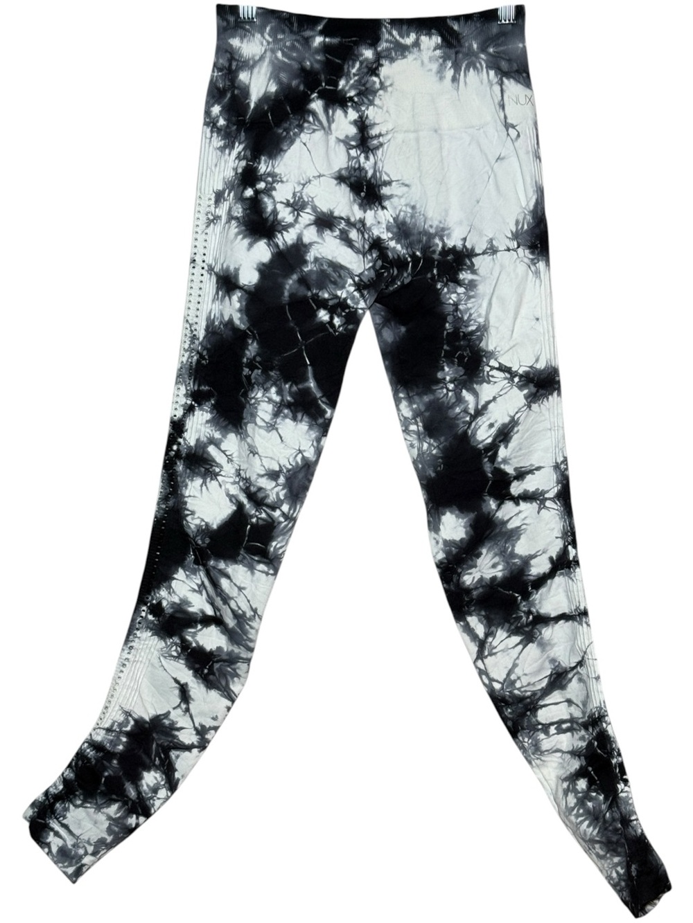 NUX Tie Dye Leggings Womens Black White High Rise